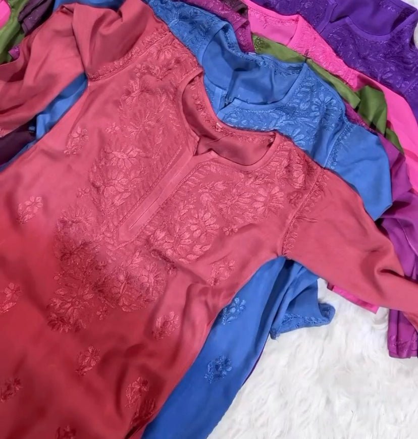 Summer Special premium soft rayon in beautifull colours (best selling kurti) - chikankariofficial