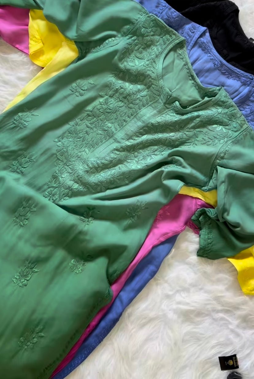 Summer Special premium soft rayon in beautifull colours (best selling kurti) - chikankariofficial