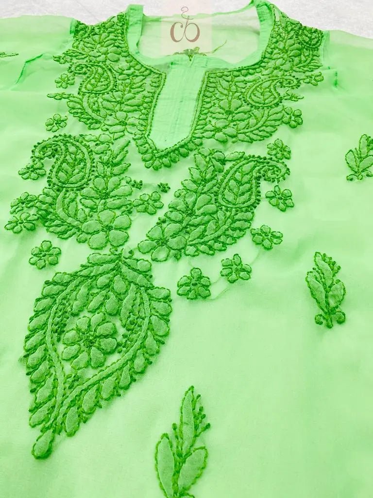 Tone to Tone Georgette Kurtis with inner - chikankariofficial