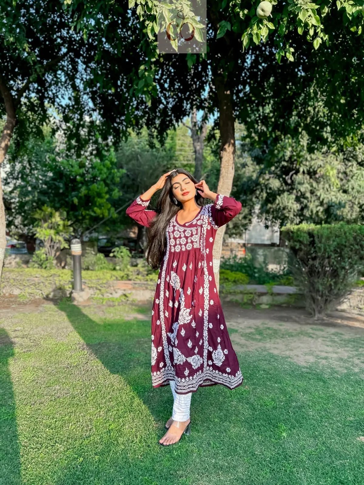 Traditional Thread Chikankari Gown - chikankariofficial