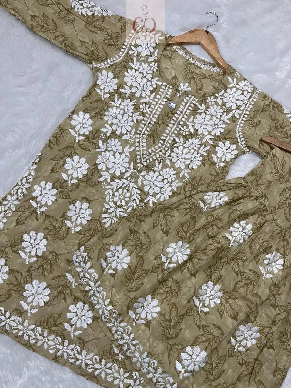 Trending chikankari Mul Gharara set - chikankariofficial