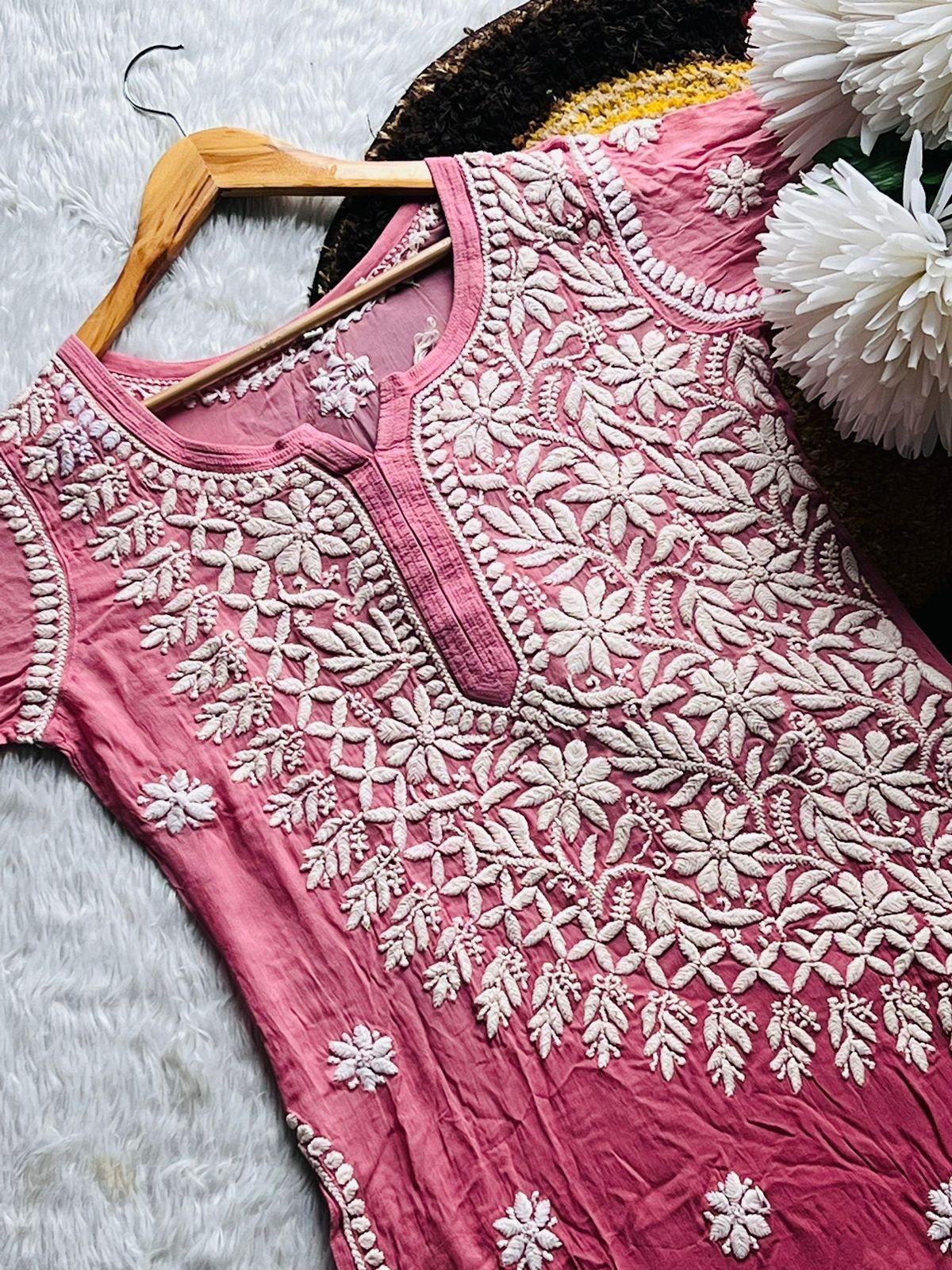 Viscose Circle daman luxe Kurta - chikankariofficial