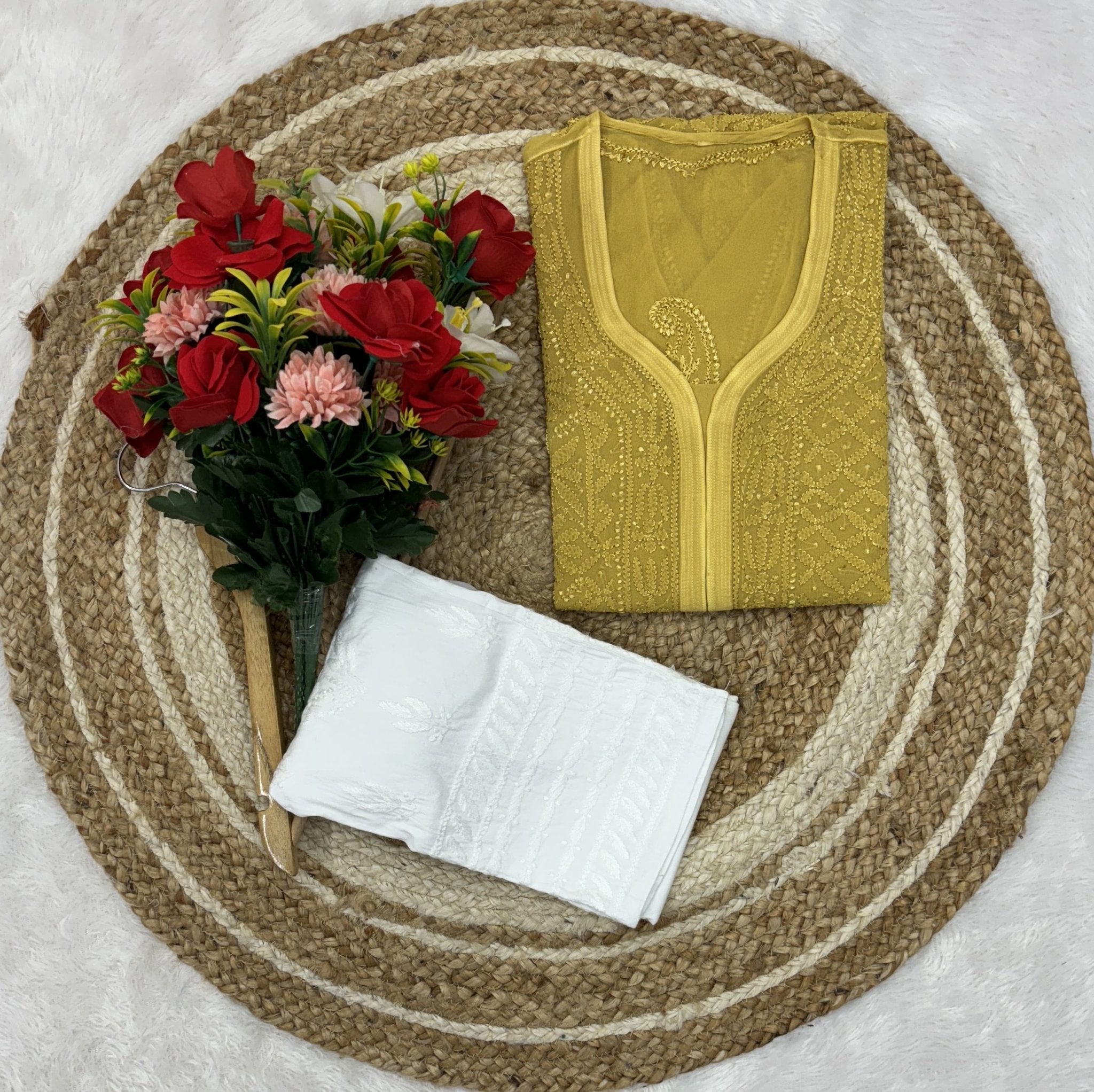 Viscose In Resham Thread kurti - chikankariofficial