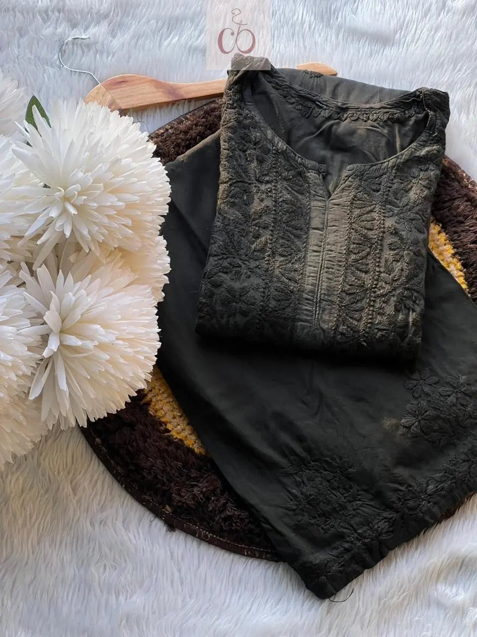 White Modal Cotton Chikankari 3pc Set - chikankariofficial