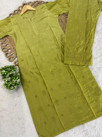 Concept In chanderi kurti with chanderi machine palazo