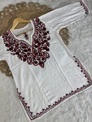 Rayon Ari Work Short Kurta