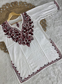 Rayon Ari Work Short Kurta