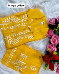 Modal Cotton Fine Embroidery Work Stylish Shirt Pant