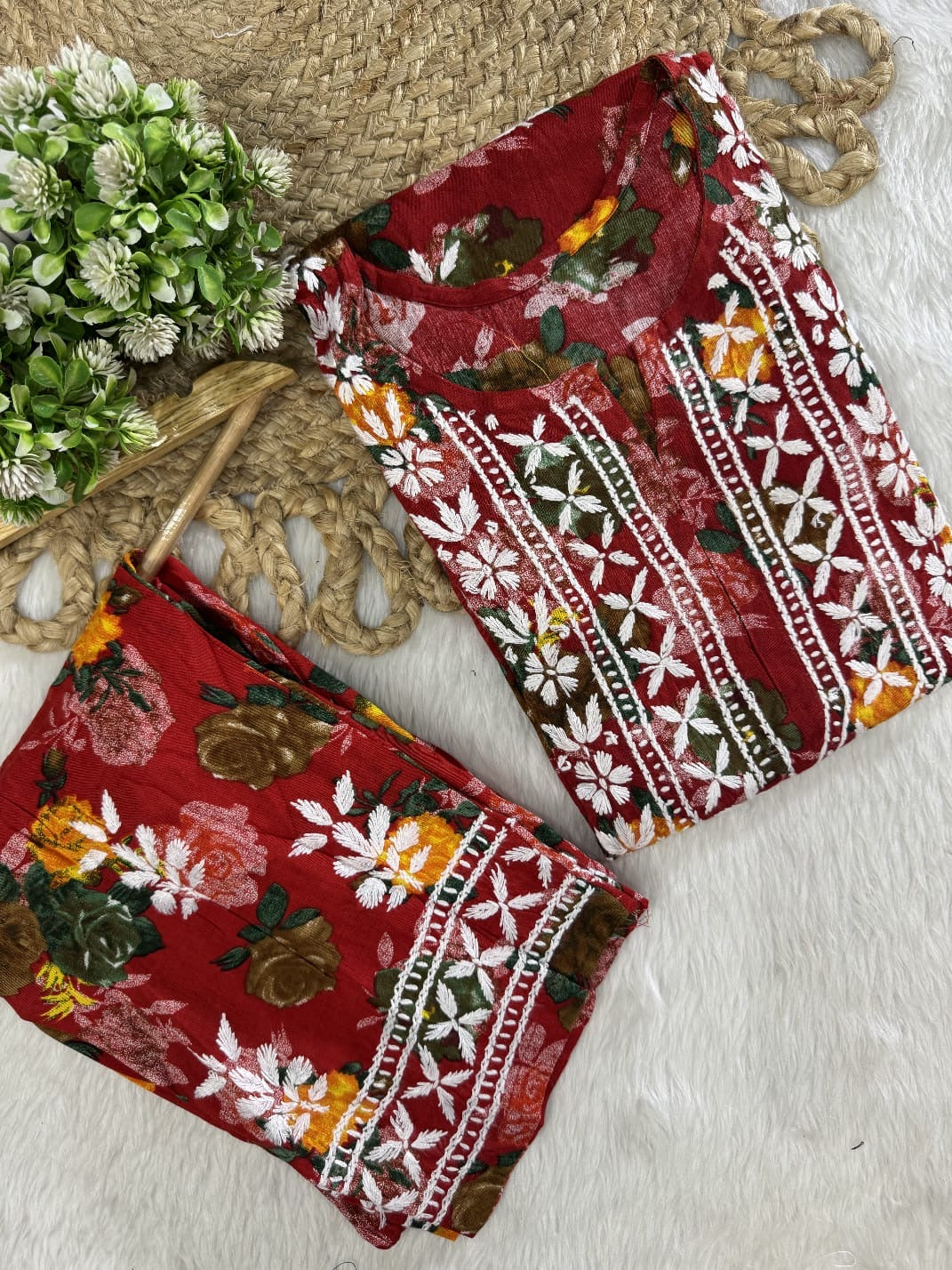 reyon printed A New Concept In reyon kurti with pant Set