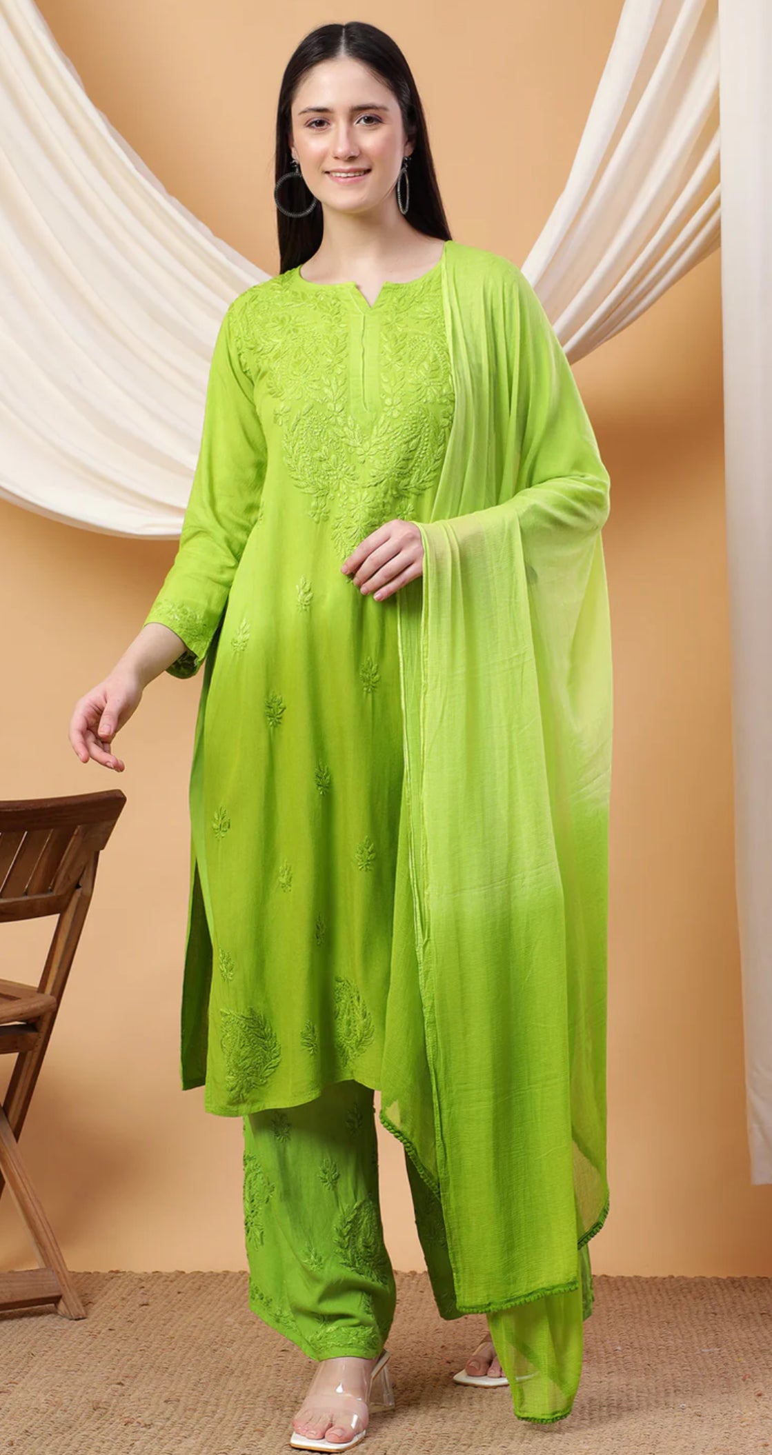 Rangrez Handcrafted Soft Rayon 3pc Ombre Set