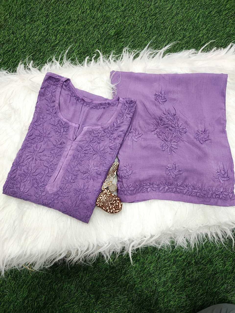 Anaya Rangin Chikankari 3d Work Handworked Set