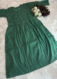 nyra chanderi mukaish kurti with bhakiya phanda work