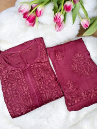 Modal Satin Super Soft Heavywork Co-ord Set