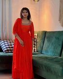 Chinon Gown With beautiful frill embroidery