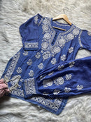 Butter soft chanderi Short Kurti with afghani pant