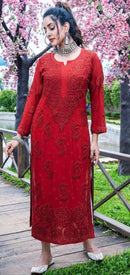 3d Luxe Viscose Flower Jaal Kurta