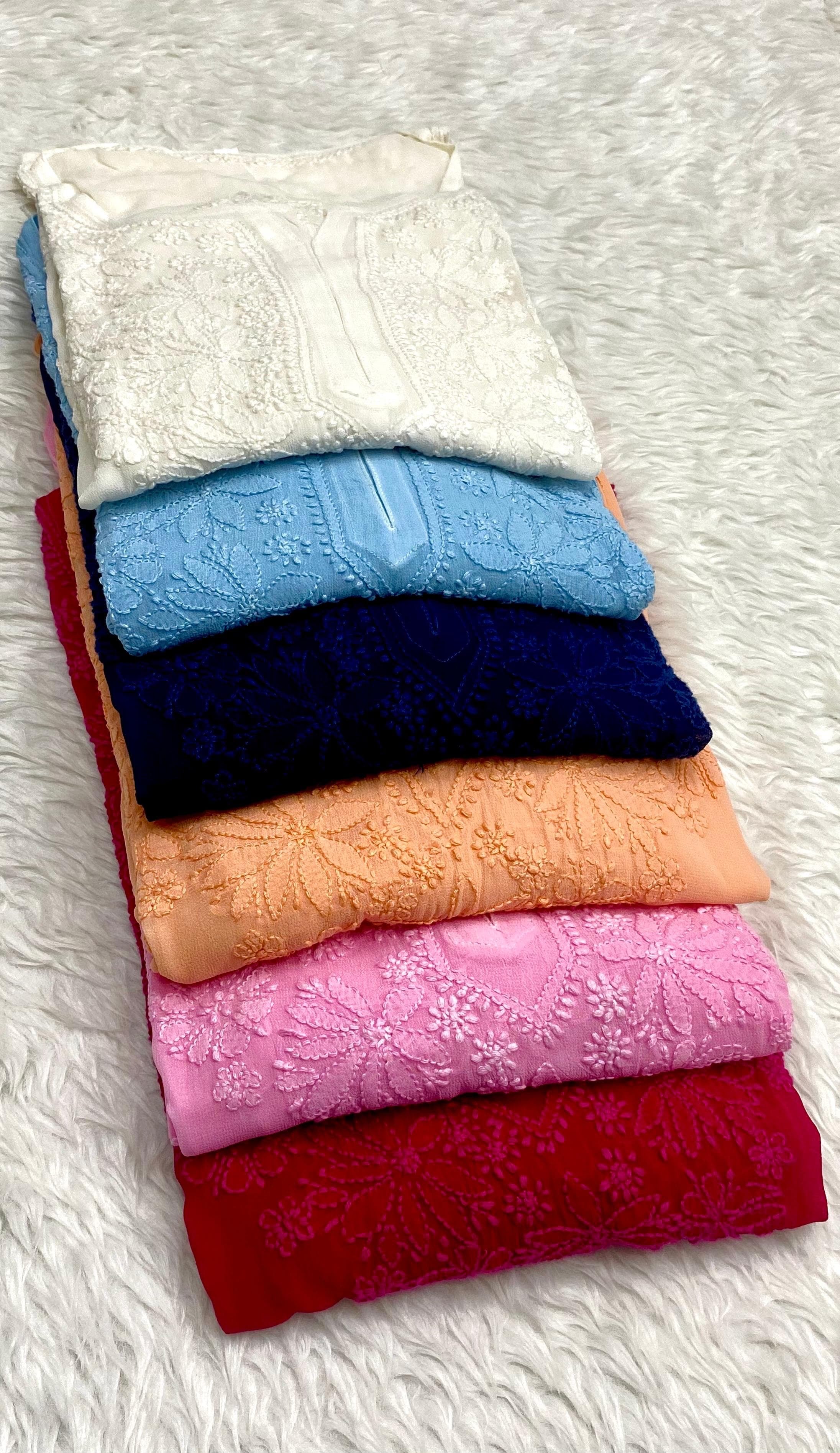 Viscose Handmade Embroidered chikankari