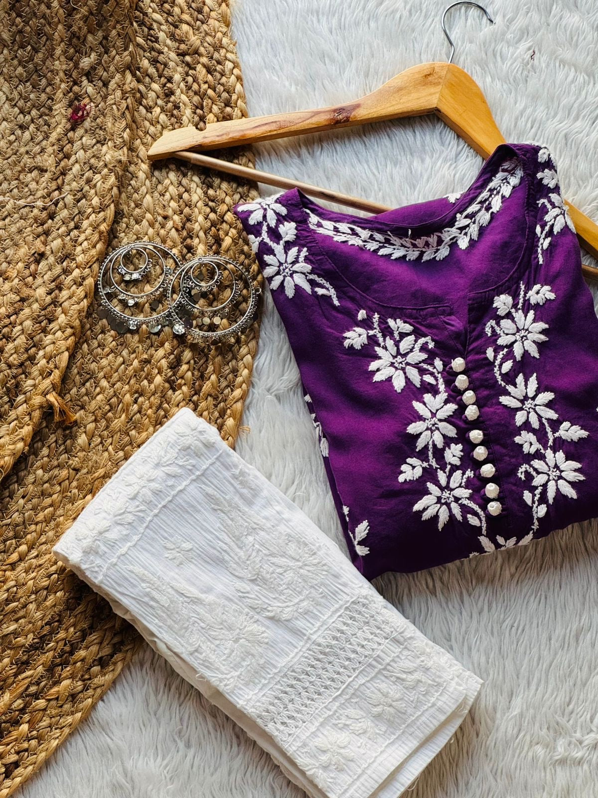 Rose Modal Heavy embroidery kurta