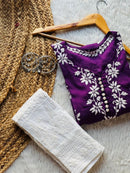 Rose Modal Heavy embroidery kurta