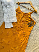 beautiful Muslin noodle strap kurta adjustable strap