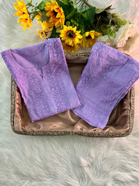 Tone-on-Tone Chanderi Kurti Pant Sets