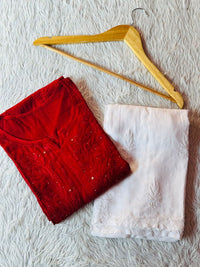 Rangrez Muqaish Rayon Leaves Design Kurta