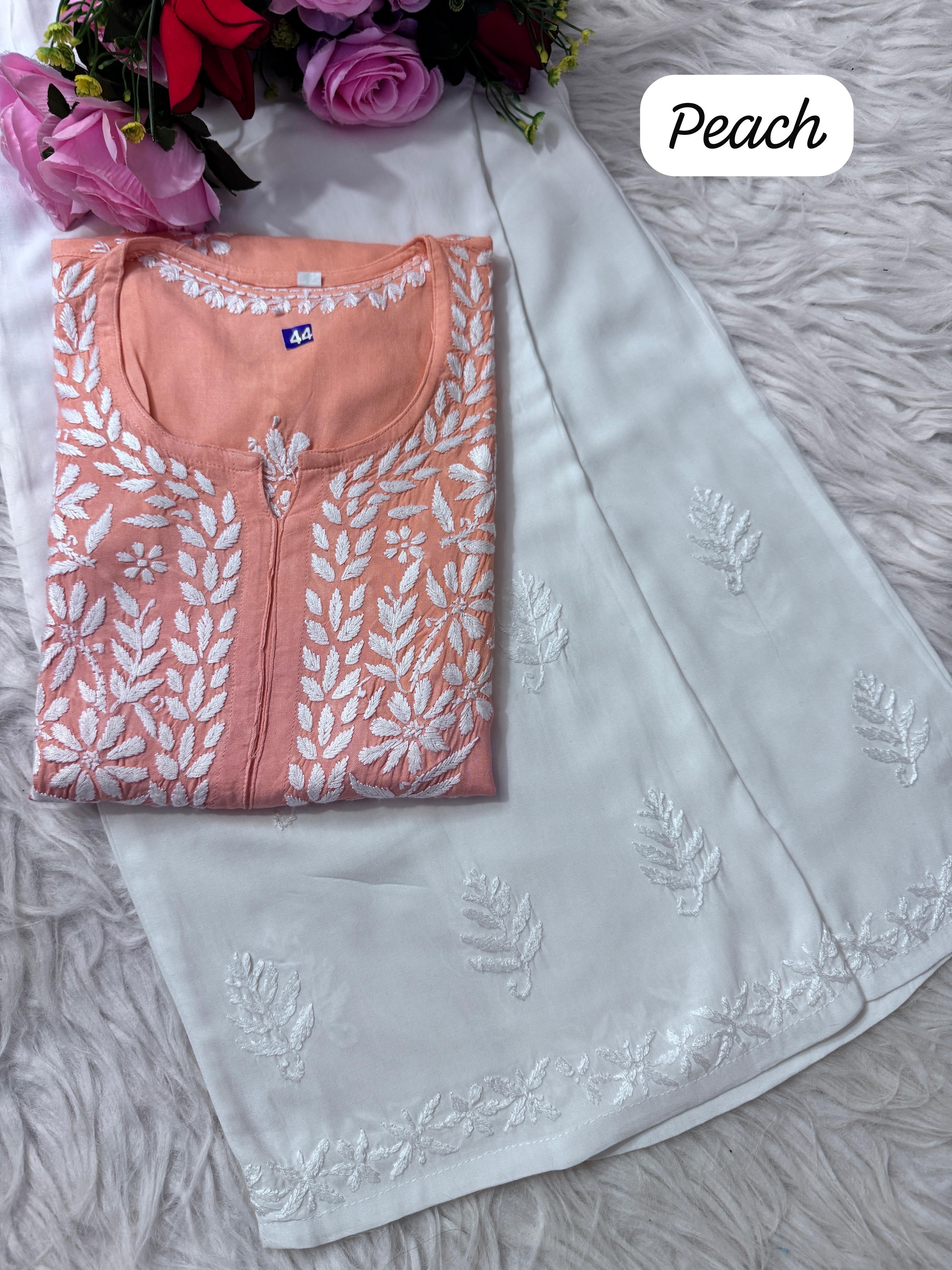 Heavy handwork Fine rich Modal soft Kurta with bottom