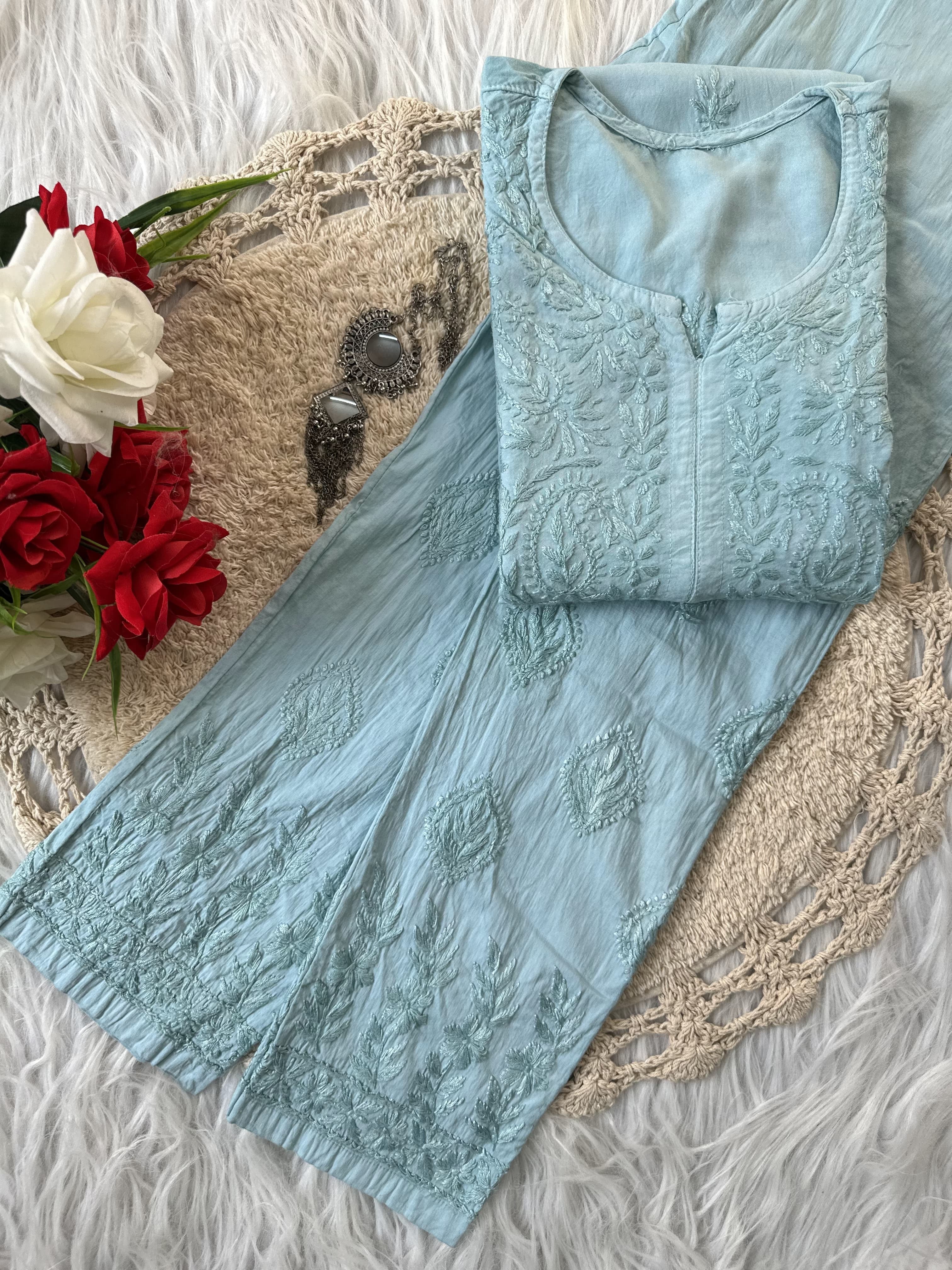 Crafted Matching Kurti & Pant Dyed Set