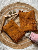 Muqaish Short Angrakha with lace pocket pant