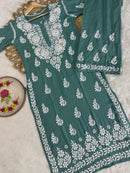 Modal Cotton Plazzo combo Fine rich Embroidery