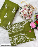 Heavy Handwork Kurti Combo with potli