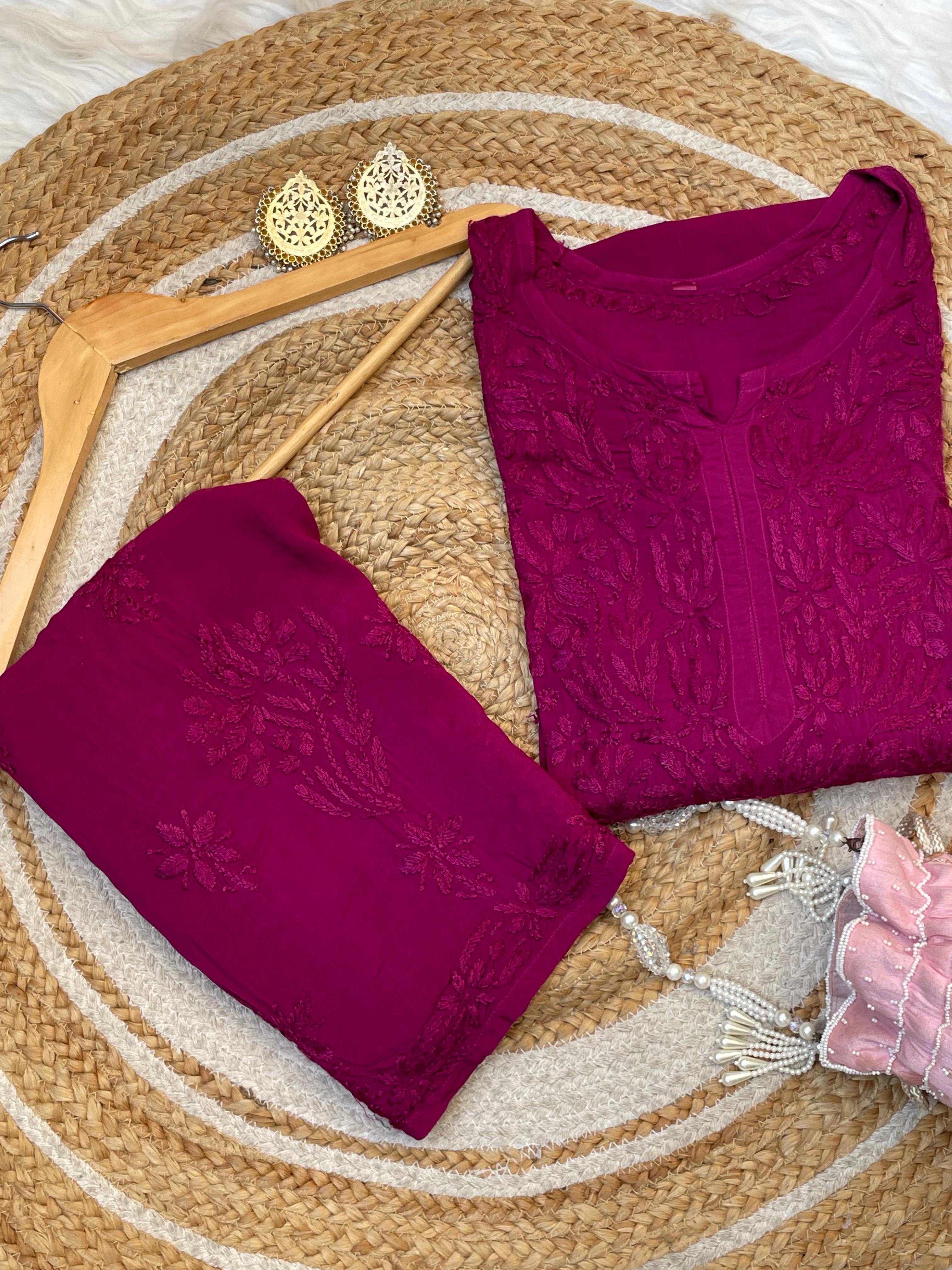 Heavy Work Soft Dyeable modal Plazzo set