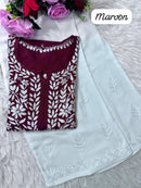 Heavy handwork Fine rich Modal soft Kurta with bottom