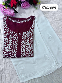 Heavy handwork Fine rich Modal soft Kurta with bottom