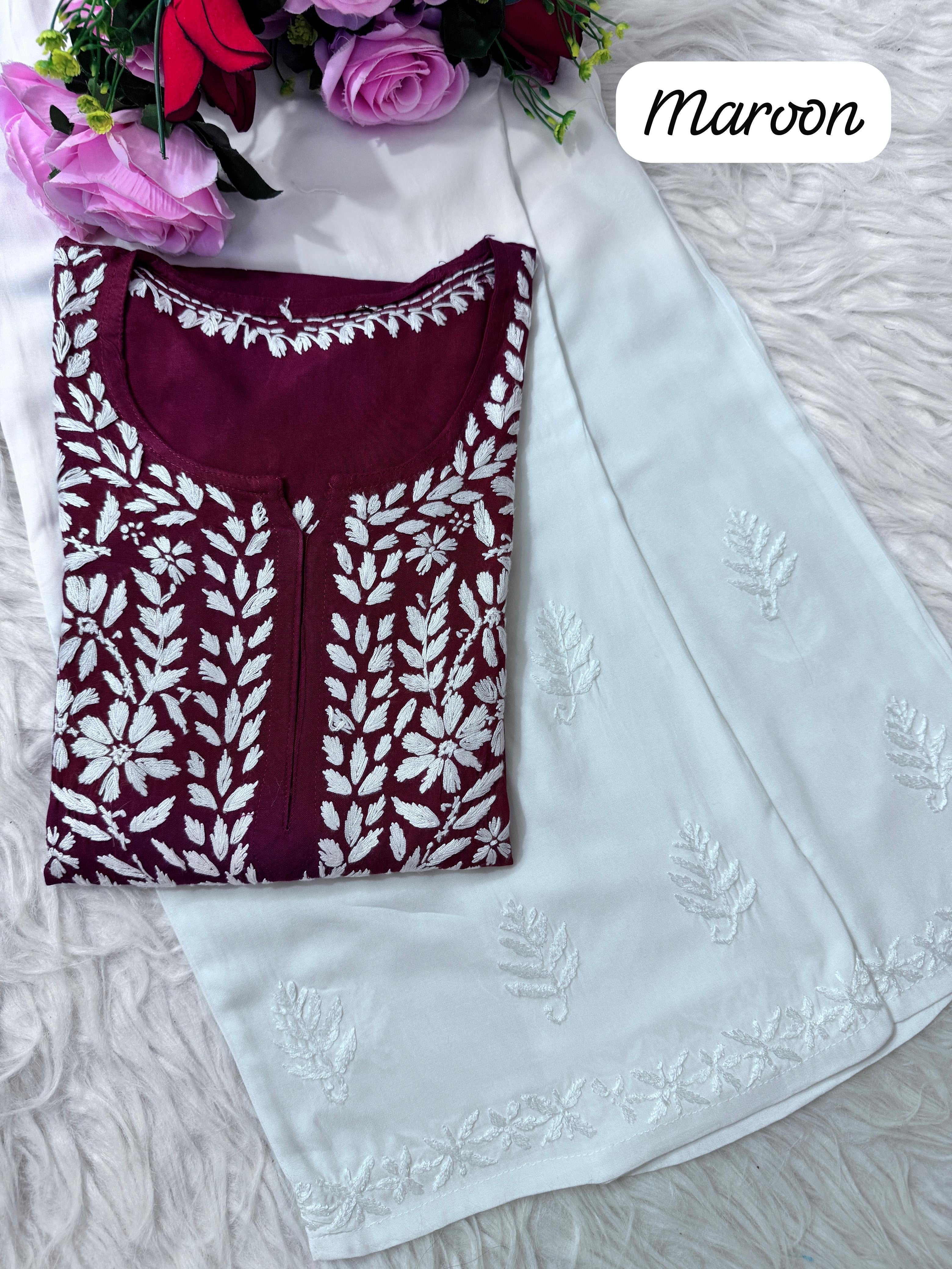 Heavy handwork Fine rich Modal soft Kurta with bottom