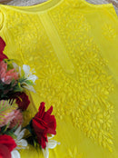 Ghass patti Hand Work sleevless Rayon long top