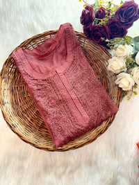 Organza Dyes Kurta Handcrafted With inner