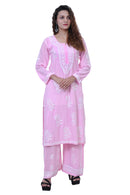 Modal Cotton Hand white thread embroidered Co-ord