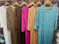 Heavy viscose 3d front & Back worked pure kurta