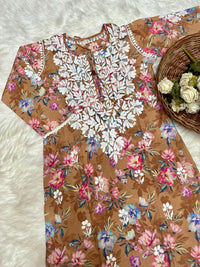 Printed Co-ord Chikankari set