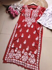 Modal Pure Cotton 3d Work Chikan Kurta