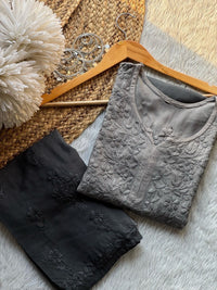 Rangrez Handcraft Embroidered Pastel’s Shades Kurti + Plazzo