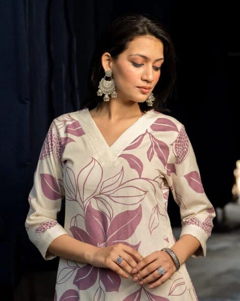 Pure Cotton Kurta plazzo in Floral prints
