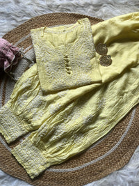 Butter soft chanderi Short Kurti with afghani pant