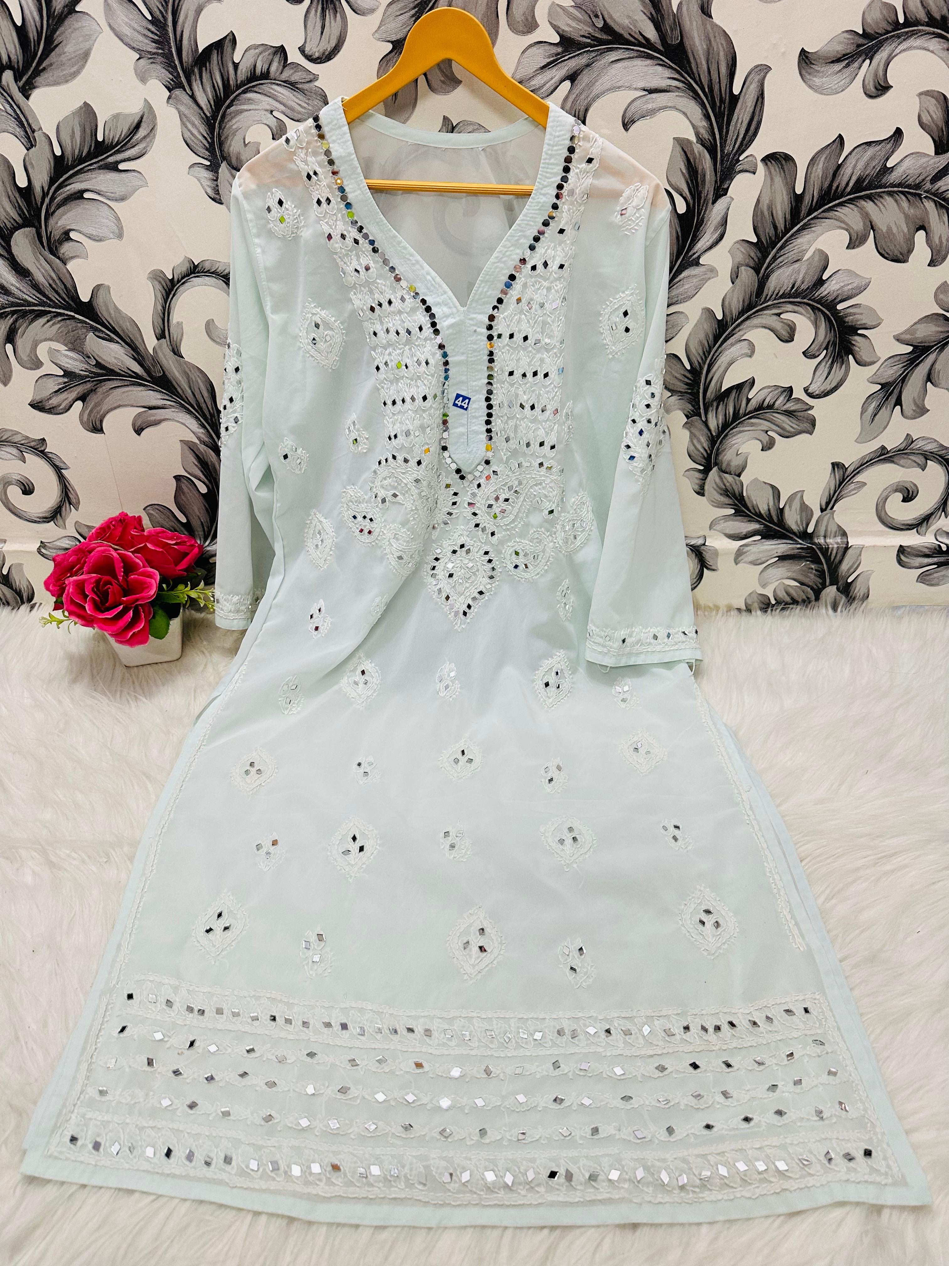 Heavy Gala Daman Mirror Kurta with inner