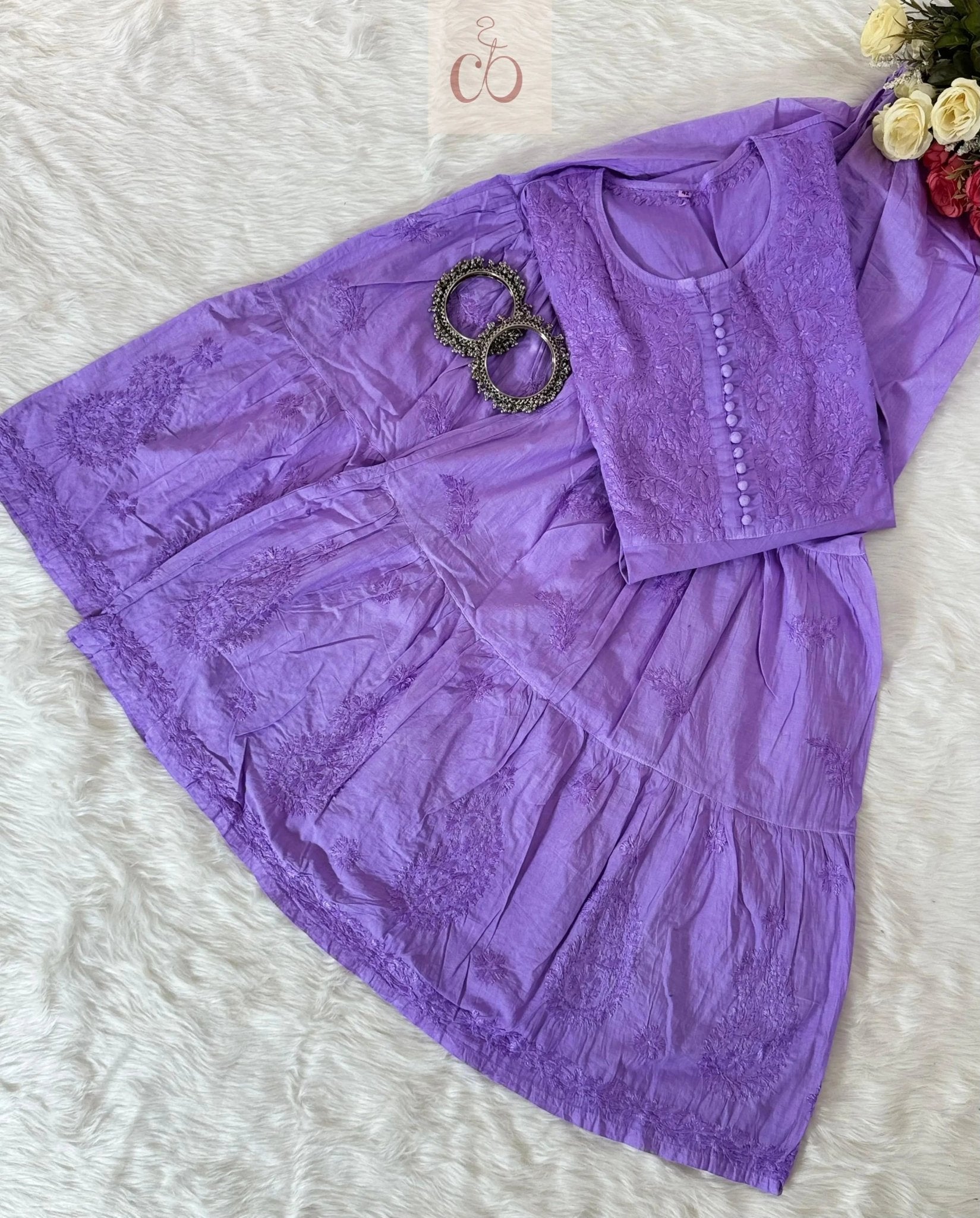 2 Layer Gharara Combo Mul Mul - chikankariofficial