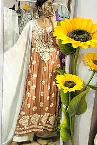 Viscose 3d Work Detailed Worked Kurta Only