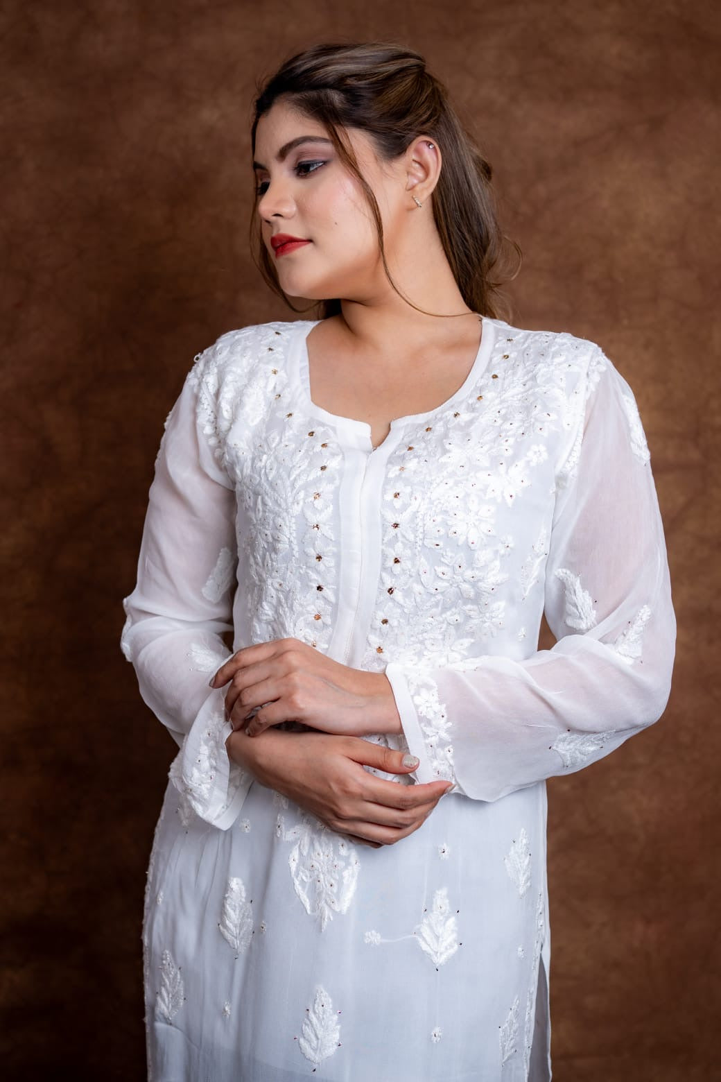 Beautiful ombre dual shade n viscose mukaish kurti