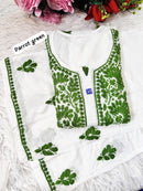 Pure Mul cotton Hand Threaded Kurta and plazzo