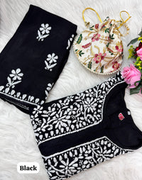 Heavy Handwork Kurti Combo with potli